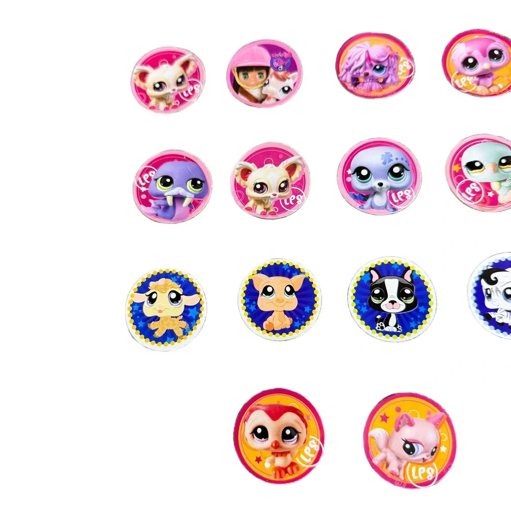 Hasbro Littlest Pet Shop LPS Circular Stickers Lot of 14 Vintage 2008-2010